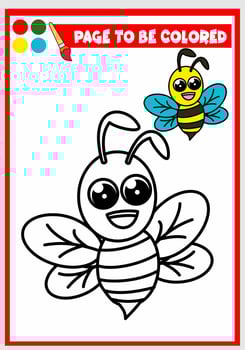 coloring book for kids. bee vector