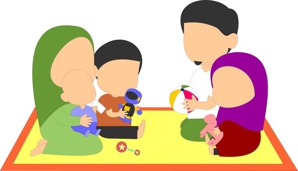 Moslem Parenting Collection vector