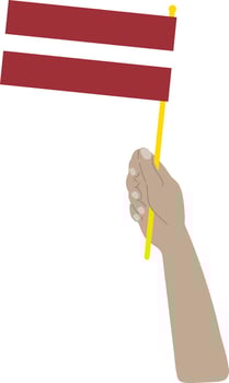 Latvia vector hand drawn flag, Euro