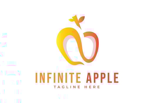 Infinite Apple modern logo template vector