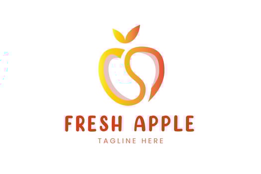 Fresh Apple initial letter S modern logo template vector