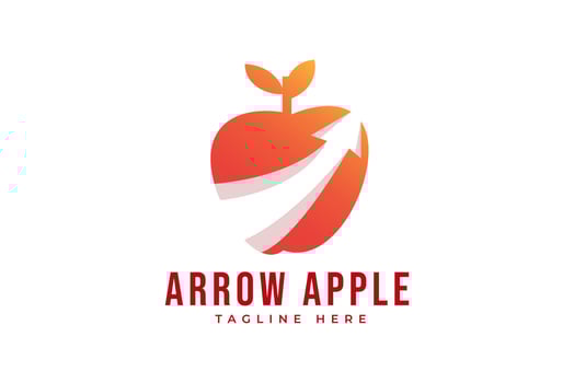 Arrow Apple modern logo template vector