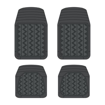 Car mats. Rubber car floor carpet. Isolated illustration on white background. Vector illustration.