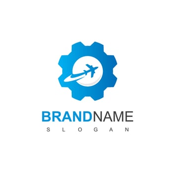 Travel Logo With Silhouette Plane Symbol vector