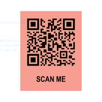 Scan me phone tag. Qrcode for mobile app. QR code for smartphone. Isolated illustration on white background. Vector illustration.