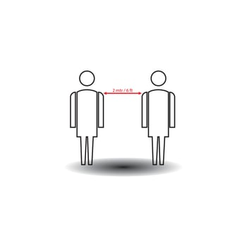 Social distancing Icon vector illustration design template.