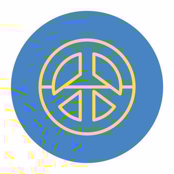 Ukraine Flag In Peace Symbol Icon Blue Style vector