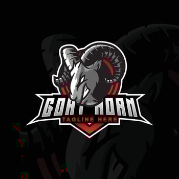 Illustration of goat logo with horns, suitable for sports logos, t-shirt designs and product identities, others. vector logo.