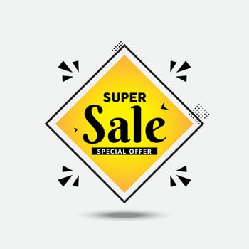 Super sale special offer banner. Super sale for online shopping vector illustration