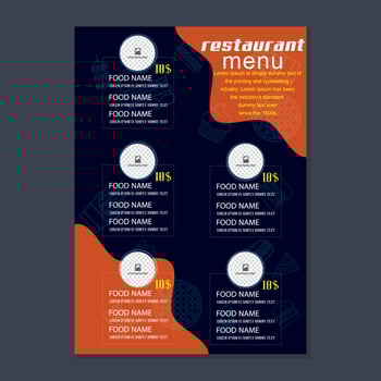 restaurant menu card design flyer vector