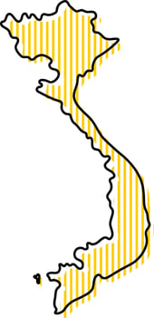 Stylized simple outline map of Vietnam icon. vector