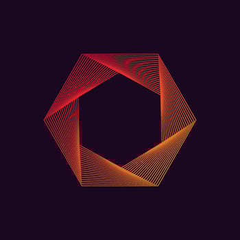 Dynamic liner hexagonal shape. Abstract modern graphic element. Colorful gradient design. Vector template.
