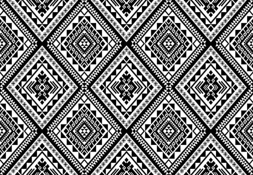 Ethnic seamless pattern traditional geometric black and white. Design for background,carpet,wallpaper,clothing,wrapping,batic,fabric,vector illustraion.embroidery style. vector