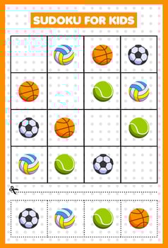 Sudoku for kids Ball vector