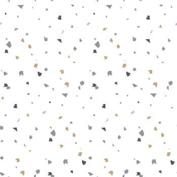 Abstract seamless pattern in terrazzo style. Vector wallpaper. Modern texture for wallpaper, backdrop, fabric, etc.