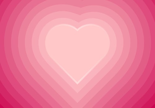 Concentric hearts pink gradient background vector