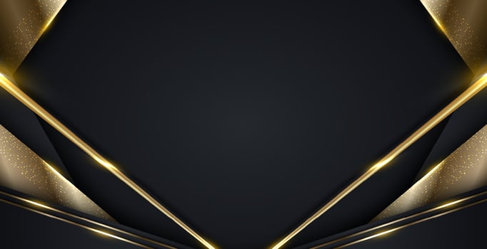 3D modern luxury banner web template design black and gold stripes vector