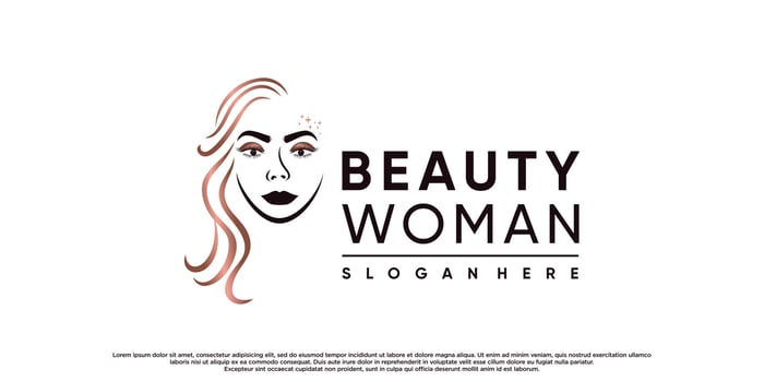 Beauty women logo design inspiration for beauty salon with woman face Premium Vector