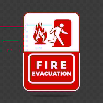 Fire evacuation sign and symbol graphic design vector illustration