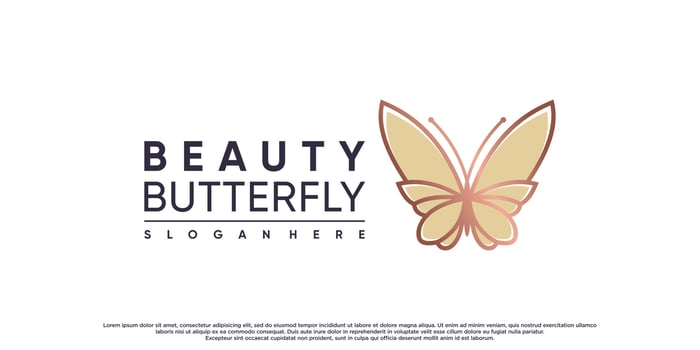Beauty butterfly logo design with creative modern concept Premium Vector