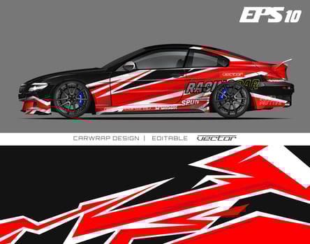 car wrap design modern racing background design for vehicle wrap, racing car, rally, etc vector