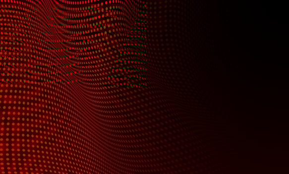 Abstract red circle dots wave pattern on black design modern technology background vector