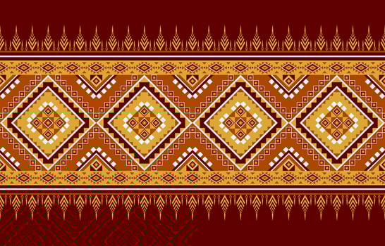 Gemetric ethnic oriental pattern traditional Design for background,carpet,wallpaper,clothing,wrapping,batic,fabric,vector illustraion.embroidery style. vector