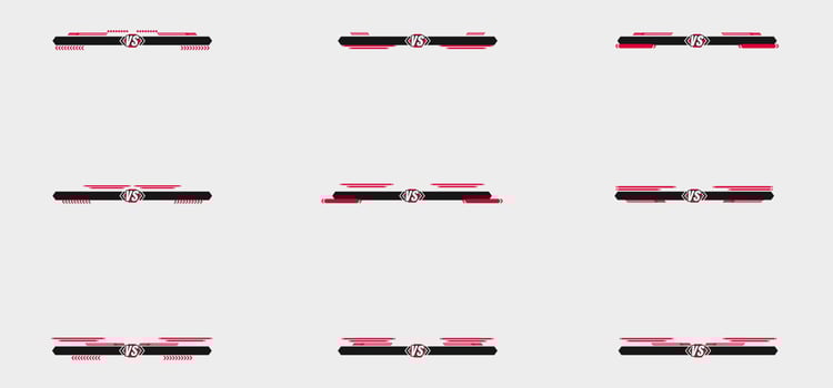 Set Of Versus Bar Battle Interface vector
