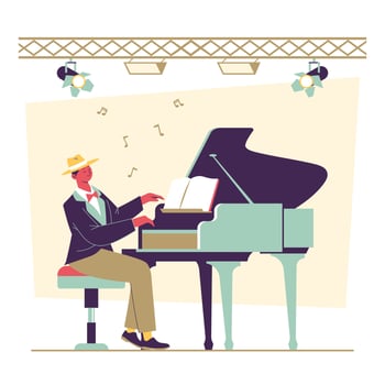 Male Pianist Concert vector