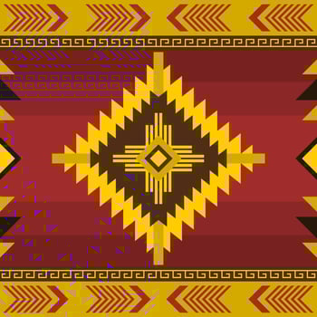 Editable Vector of Native American Colorful Geometrical Illustration Pattern for Creating Background of Traditional Culture and History Related Design