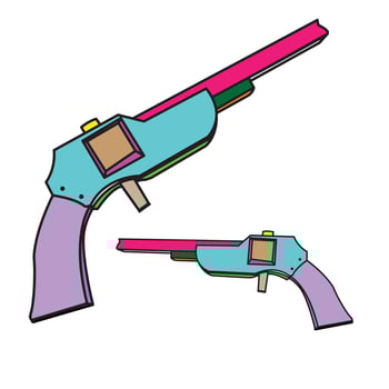 children's toy gun weapon made of wood vector