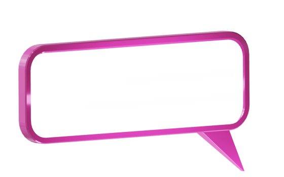Modern 3D pink glossy banner with neon text block. Communication concept. 3D render. Isolated on dark background png