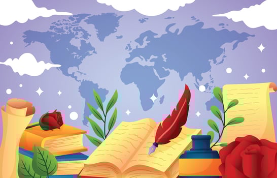 World Poetry Day Background vector