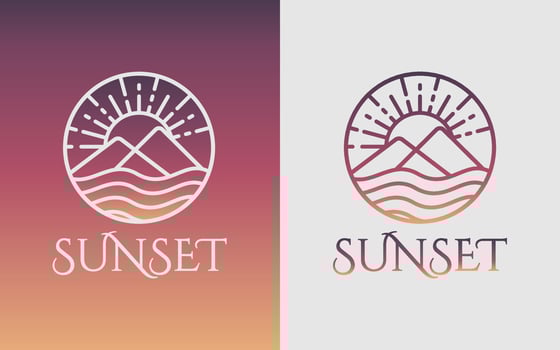 Sunset logo vector template