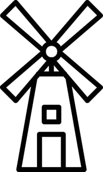 Windmill Vector Line Icon