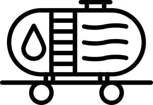 Oil Tanker Vector Line Icon