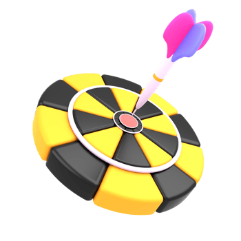 3d icon dart board with arrow for business target png