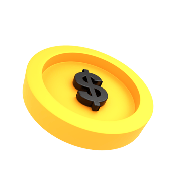 3d icon golden dollar coins png