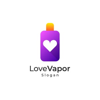 Love Vapor gradient colorful logo vector