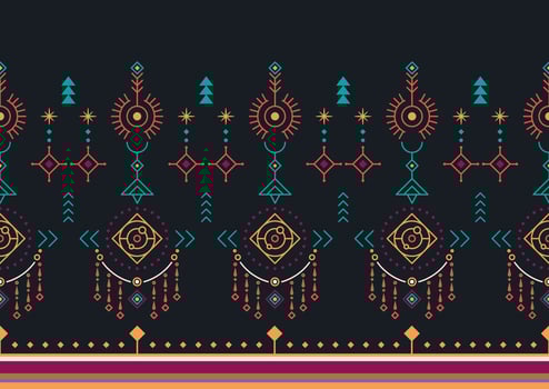 Geometric ethnic oriental pattern background. Design for texture, wrapping, clothing, batik, fabric, wallpaper and background. Pattern embroidery design. vector