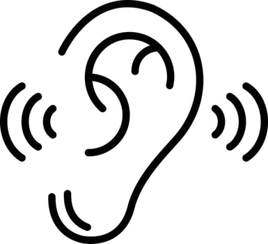 Listening Vector Line Icon