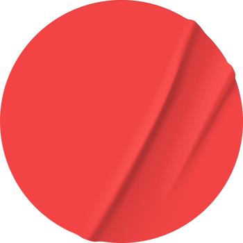 Round crumpled red paper. png