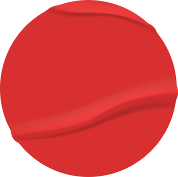 Crumpled fabric circle red color. png