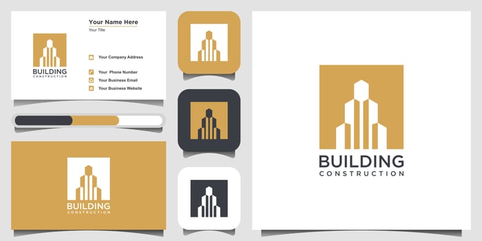 construction logo design template. building Abstract For Logo Design Inspiration. logo design, icon and business card vector