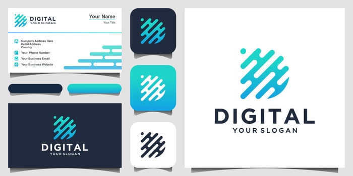 Abstract letter D Technology digital concept. This logo has the meaning of information, data, group, community, progress, growth. vector