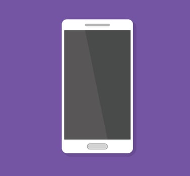 Glossy Blank Display White Smartphone Isolated Minimal Mockup Template Modern Button Technology Cellphone Gadget Icon vector