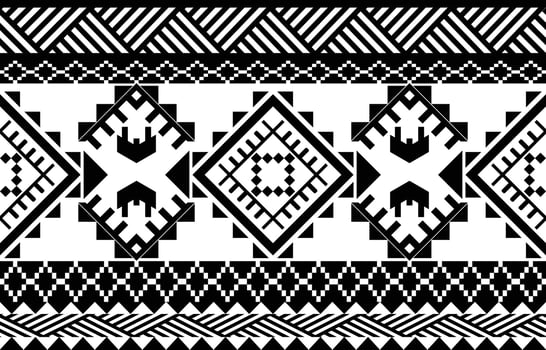 African tribal black and white abstract ethnic geometric pattern. design for background or wallpaper.vector illustration to print fabric patterns, rugs, shirts, costumes, turban, hats, curtains. vector