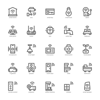 Smart Home Device icon pack for your website, mobile, presentation, and logo design. Smart Home Device icon outline design. Vector graphics illustration and editable stroke.