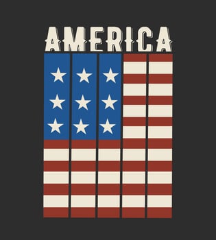 illustration vector of america flag perfect for print,apparel,etc.