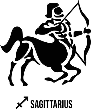 sagittarius silhouette Zodiac Signs vector illustration